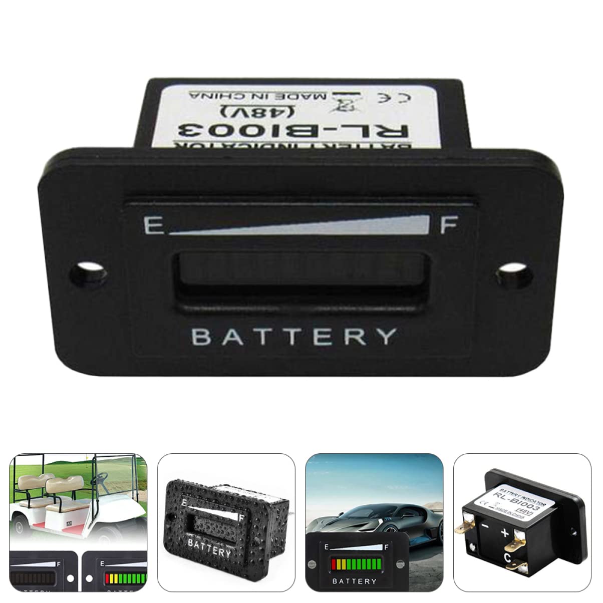 1pezzi Indicator Led Di Capacità Della Batteria Tester Portatile Per Volt e Capacità Compatibile Con Veicoli Display Led Protezione Da Inversione Misuratore Duraturo
