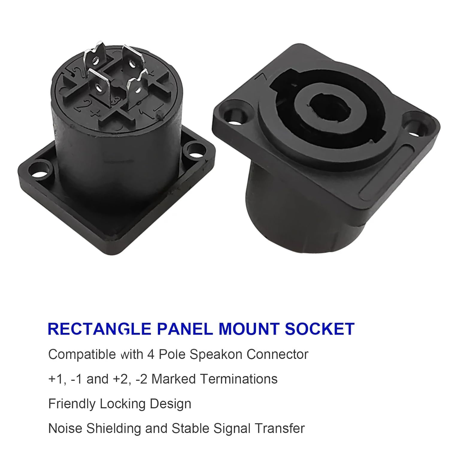 équipement Studio Scène Connecteurs Speakon NL4 Verrouillables 4 Pôles - Lot De 4 Pour Ampli, Sono Et Studio Prise Male