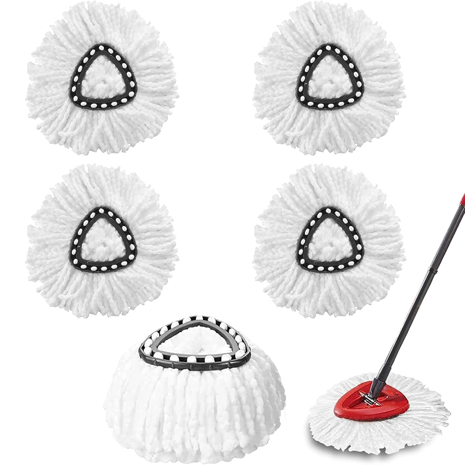 5 Pack Mop Replacement Heads ,Spin Replacement Mop Heads Mops Refill Compatible for vileda 1 Tank System , Microfiber Swivel Mops Refill,Deep Clean,Machine Washable and Easy to Replace