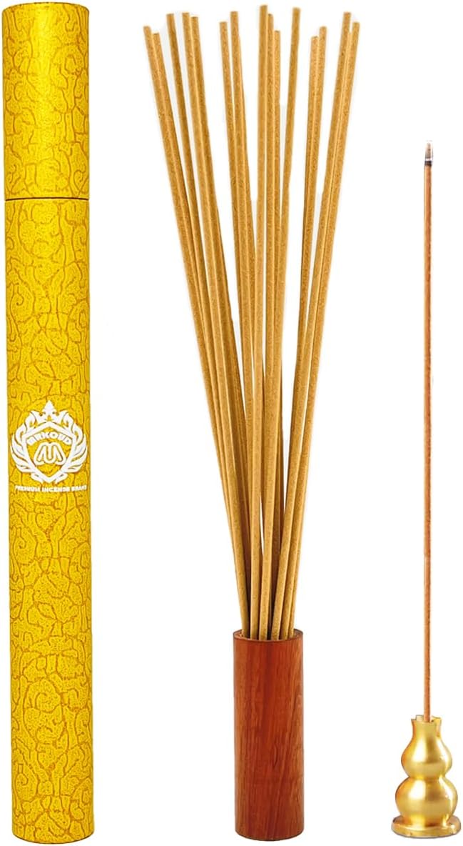 Premium Sandalwood Incense Sticks, Pure Sandalwood Scent, 100% Natural Ingredients, Long-Lasting Aroma for Relaxation, Meditation and Home Fragrance - 2mm x 21cm, 40 Sticks
