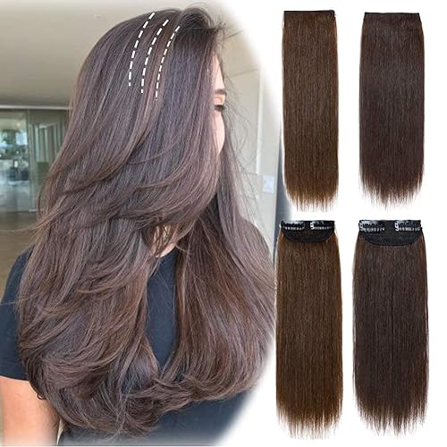 Benehair Extensiones gruesas de 8 pulgadas para añadir volumen al cabello, mezcla de castaño dorado y rubio decolorado, para mujer, cabello humano