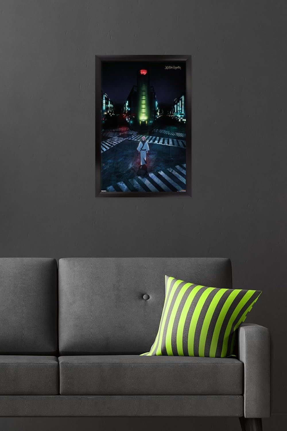 Jujutsu Kaisen: Season 2 - Sukuna Key Art Wall Poster, 22.4L" x 14.7W", Black Framed Version