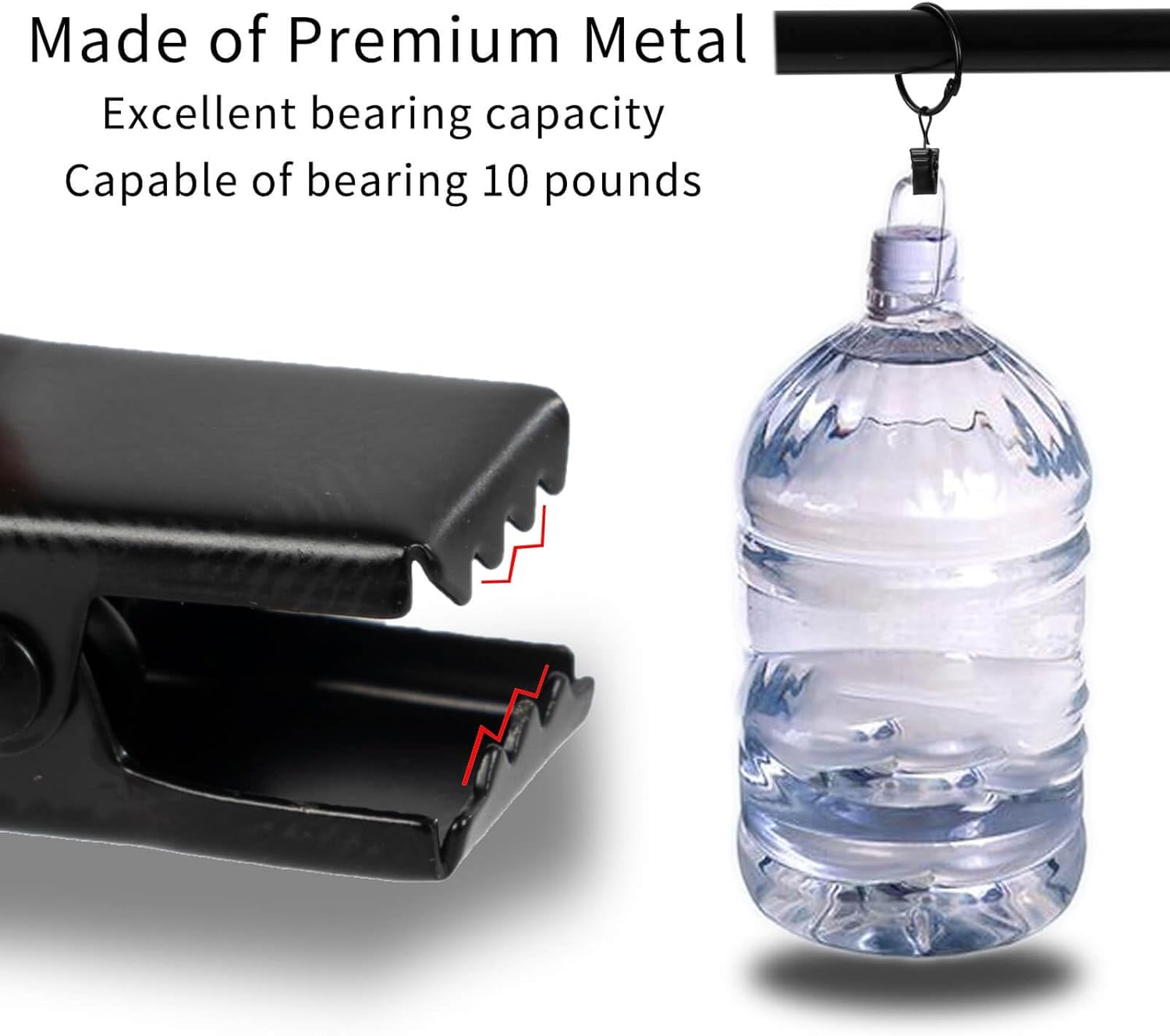 Openable Curtain Rings with Clips,3inch Inner Diameter,Heavy Duty Rustproof Metal Decorative Vintage Drapery Rings Curtain Clips Rod Hangers Door Curtain and Shower Curtain Rings Black Zocang