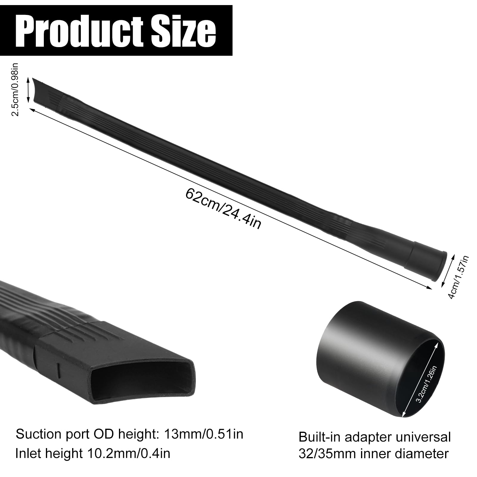 Set Bocchetta Aspirapolvere Flessibile Universale Per Bosch BSG8PRO1GB/02: Lunga 65 Cm, Ideale Per Radiatori, Auto E Divani