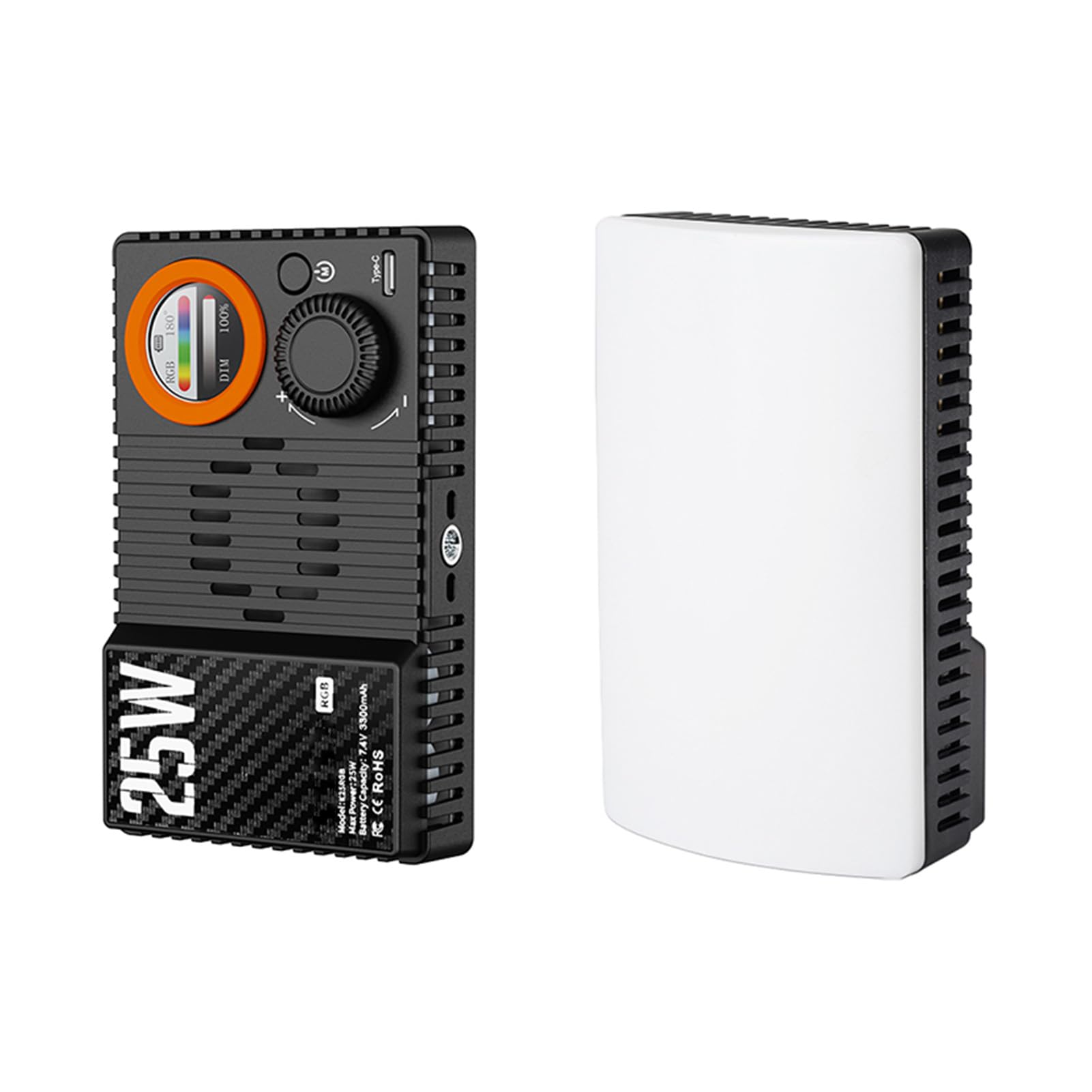 Luz de Relleno RGB, 25W 168 LED 1800K 9000K Luz de Video Regulable, Vlog con Pantalla LCD 20 Efectos de Escena y Adaptador de Zapata Fría para Cámaras Fotografía DSLR Selfies Vlogs