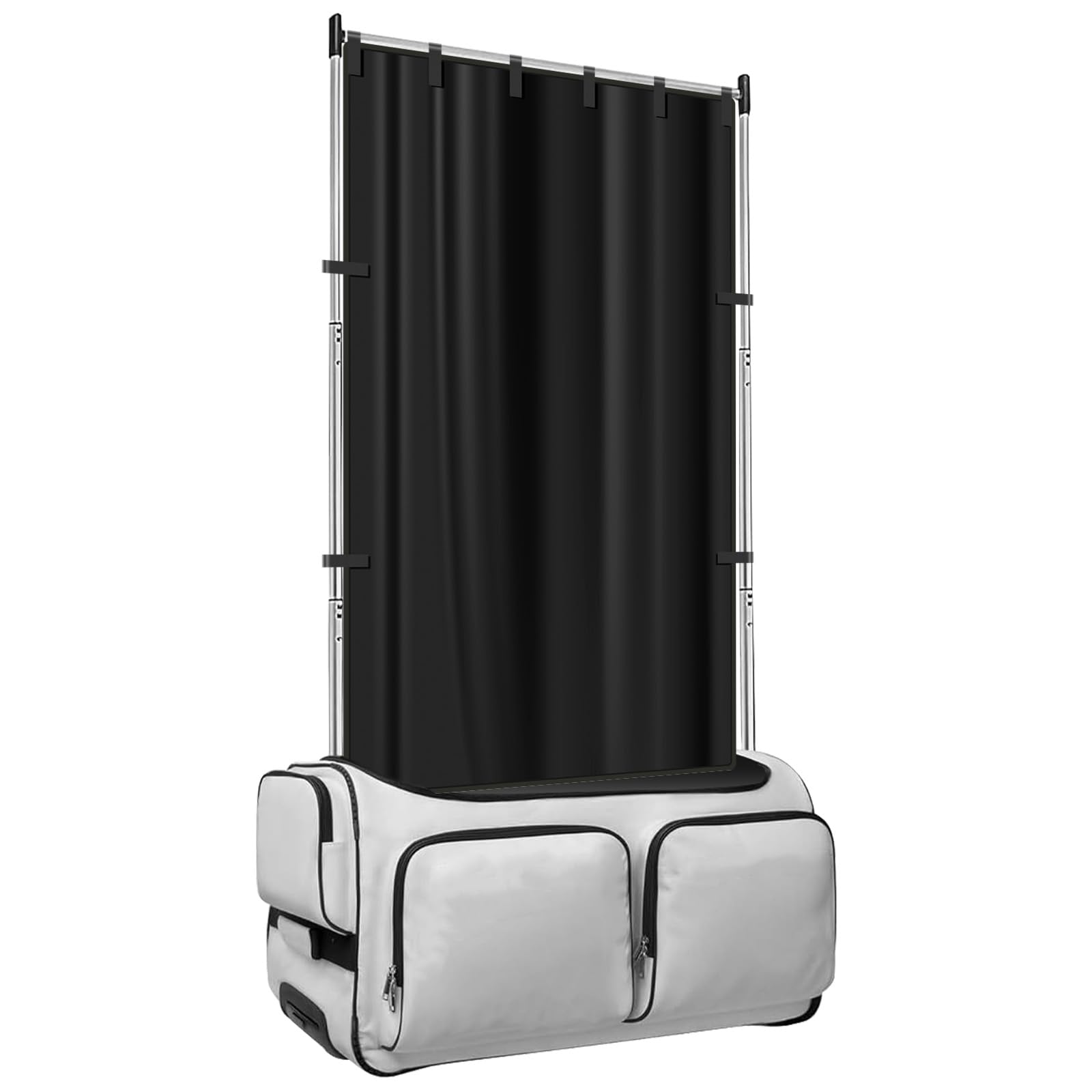 VAVPUP Dance Bag Suitcase Privacy Curtain Silver-Coated Waterproof Oxford Fabric No-Rack Portable Changing Room with Hook & Loop Fasteners for Dancer Backstage Accessories,Camping(black)
