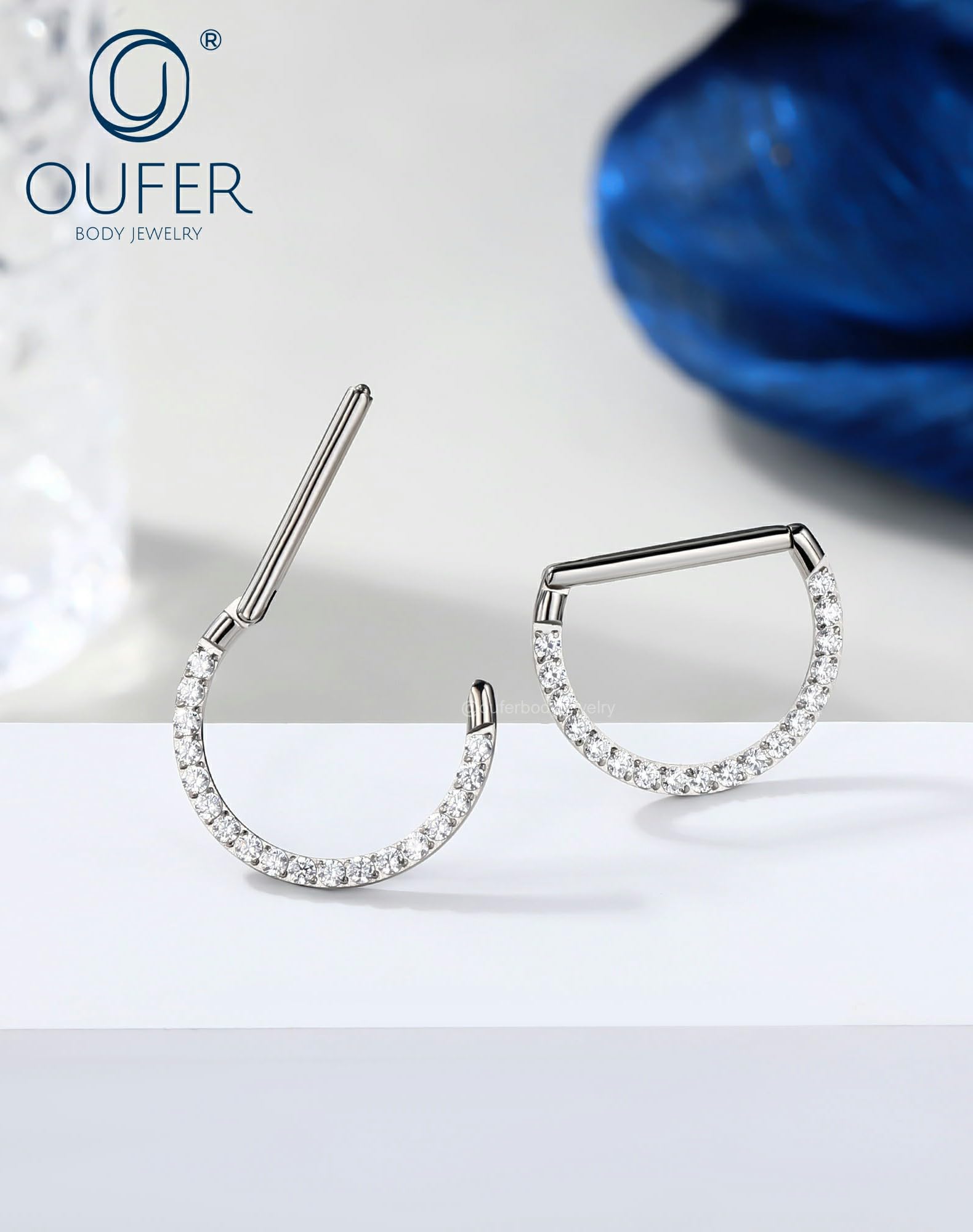OUFER Body Piercing Nipple Bars: 14G Surgical Steel Gold Clicker Nipple Rings Piercing Jewellery with Clear CZ Paved for Women 1.6mm