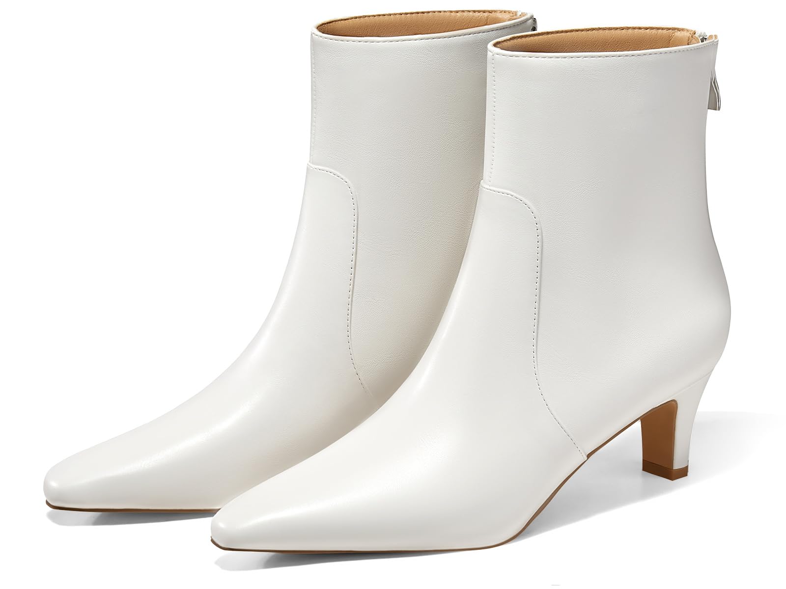 Coutgo Womens Low Kitten Heel Short Boots Fall