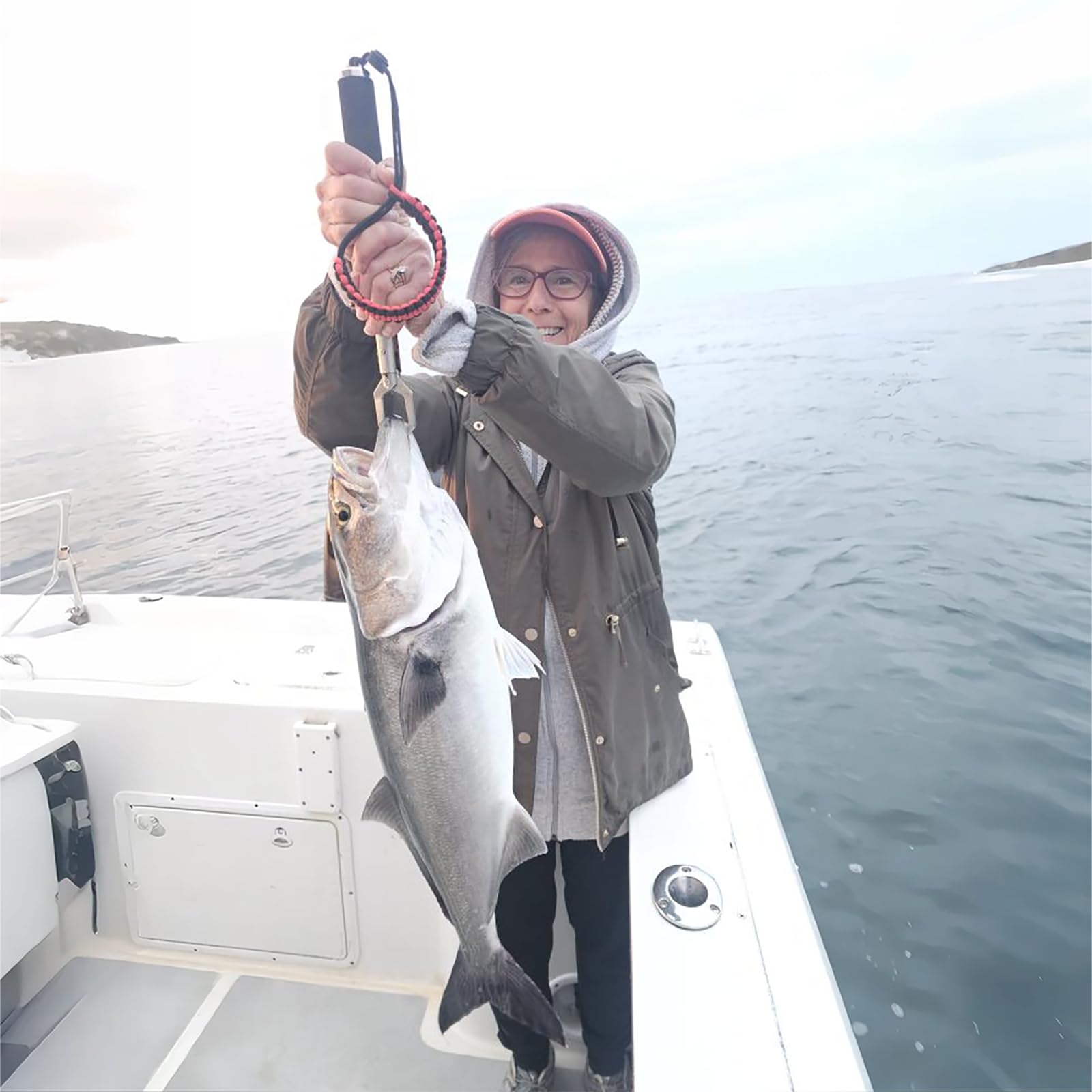 GOMEXUS Fischlippengreifer mit Schnellverschluss, robuster Edelstahl 316, 360° drehbare Backe, sichere Kontrolle für das Küstenfischen,Fischlippengriff Angeln Werkzeug ideales Angelgeschenk für Männer
