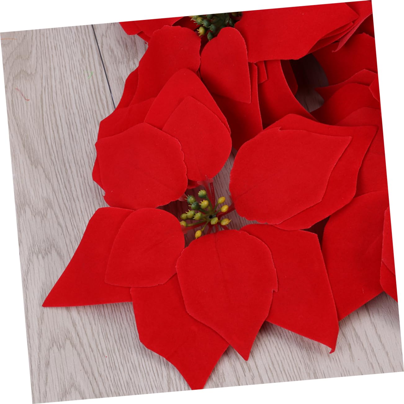 Künstliche Weihnachtssternblütenköpfe 50 Stück Seide Rot | Lebensecht, Dekorativ und Frisch Wirkend, für Girlanden und Tischarrangements