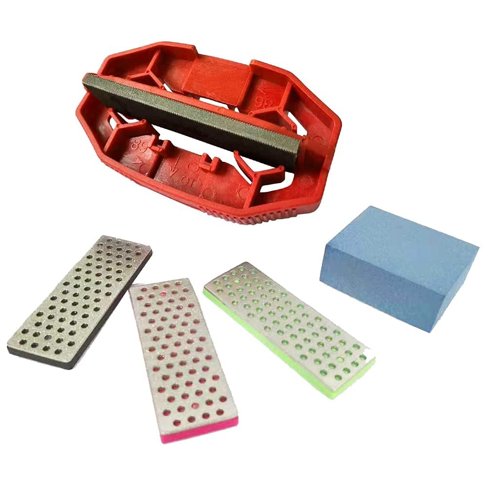 Kit d'affûtage de bord de ski et snowboard - Outil d'angle latéral avec diamants et pierre en caoutchouc
