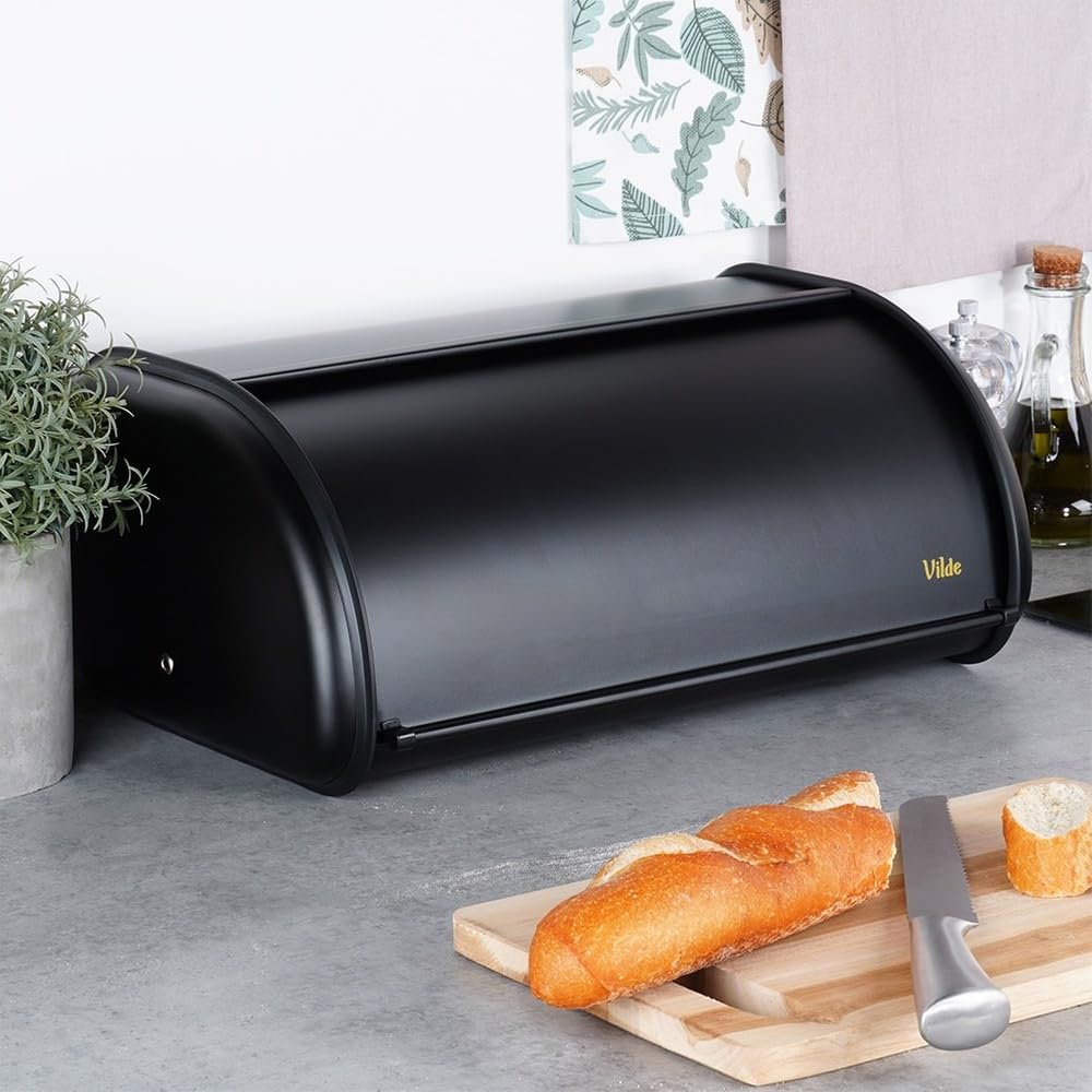 Vilde Panera de acero negro, 43 x 27,5 x 18,5 cm