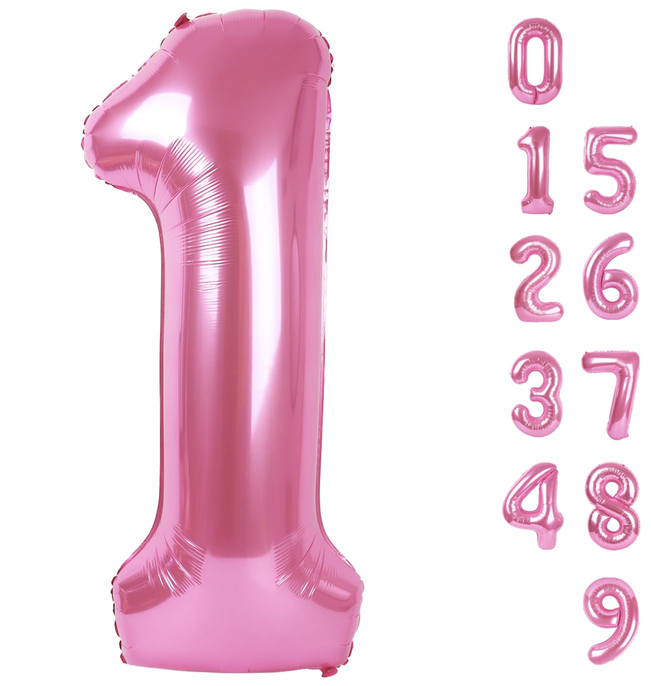 Photo 1 of Number Balloons 1, 40 Inch Ballons for Girl Boy 1st 1 11 21 Birthday Decorations Baby Shower Photo Shoot, Pink One Balloons