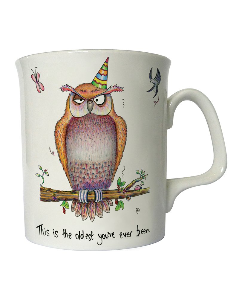 The Compost Heap Hand Drawn 'Owl' Fine Bone China Mug