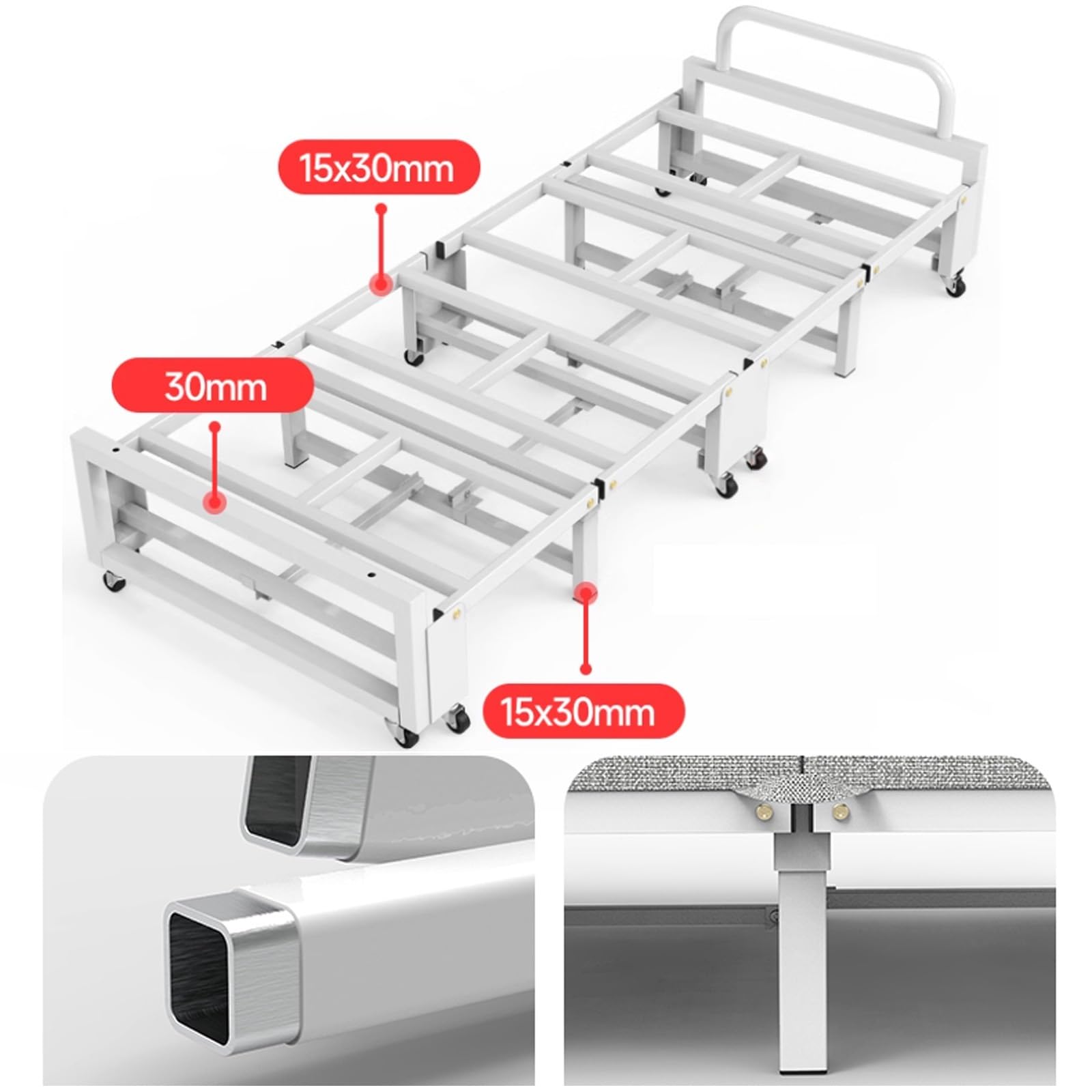 Cama Plegable con Estructura de Acero y colchón