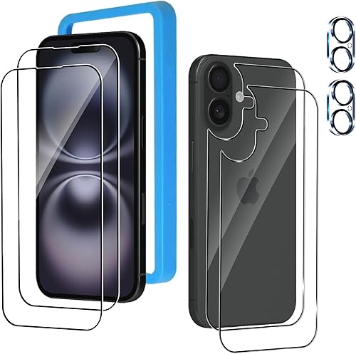 Miniatura 9 de Protector de pantalla frontal y trasera compatible con iPhone 15 Pro Max de 6.7 pulgadas, 2 protectores frontales, 2 protectores traseros + 2