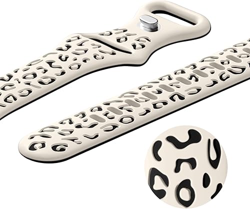 Miniatura 6 de CreateGreat Correas delgadas con grabado de leopardo compatibles con Apple Watch Band de 1.614 in, 1.575 in, 1.496 in, 1.929 in, 1.772 in, 1.732 in,