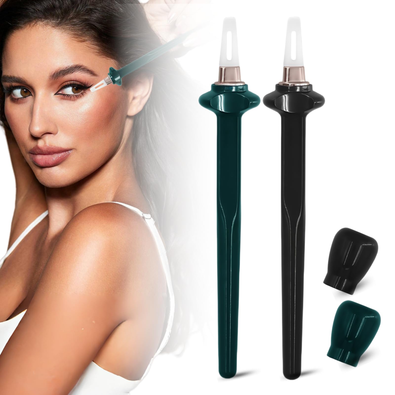 WFEWE 2Pcs Silicone Eyeliner Brush, Reusable Eyeliner Waterproof Guide Stick for Beginners With Shaky Hands Makeup