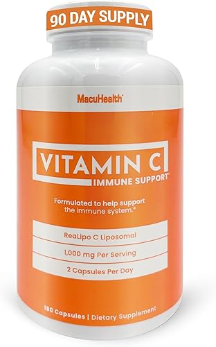 Macuhealth Vitamina C liposomal de 1000 mg por porción, vitamina de alta biodisponibilidad con antioxidantes solubles en grasa y absorción mejorada,