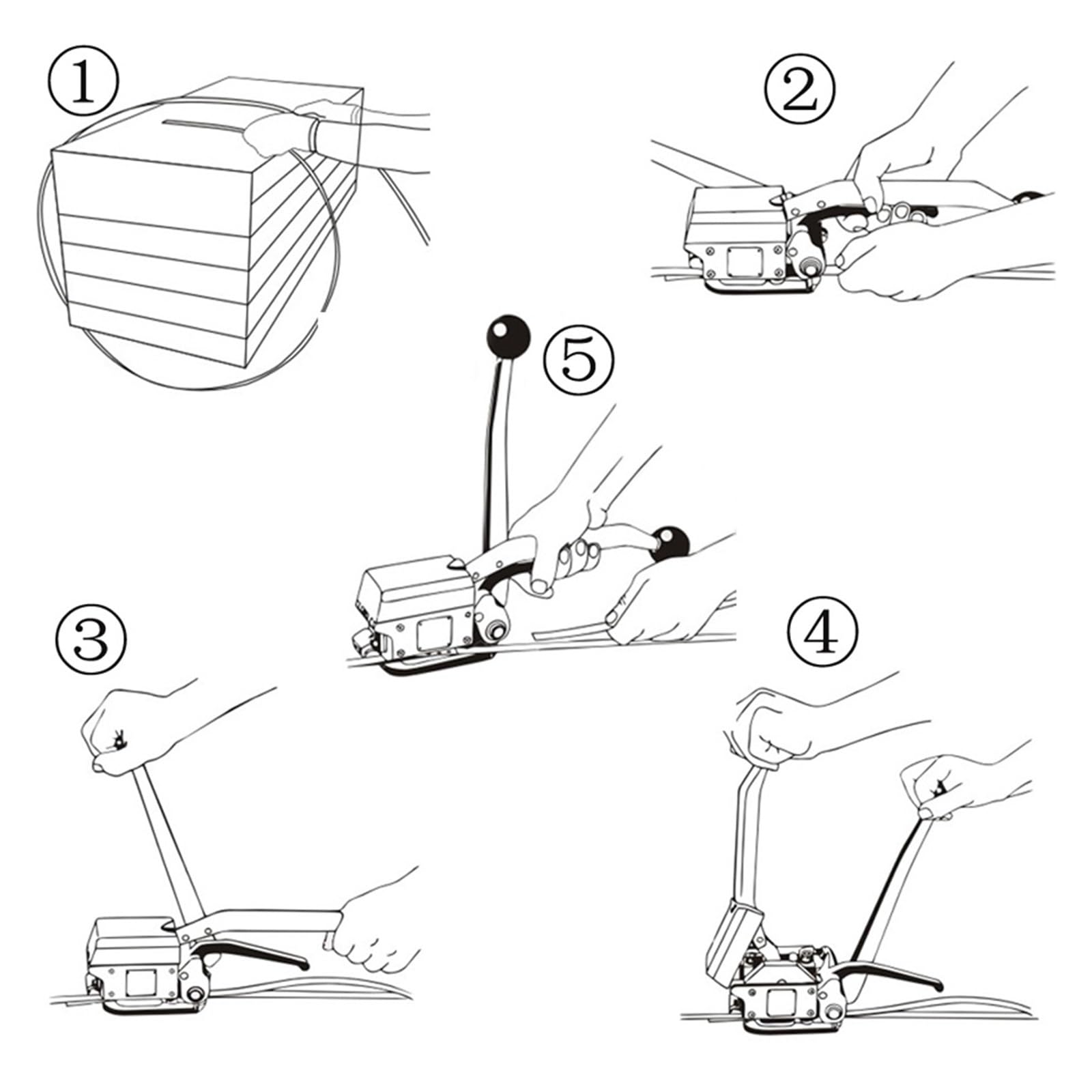 Cercleuse Manuelle en Acier A333, Outils de cerclage pour Boucle 13/16/19 mm, cerclage Haute efficacité sans Effort