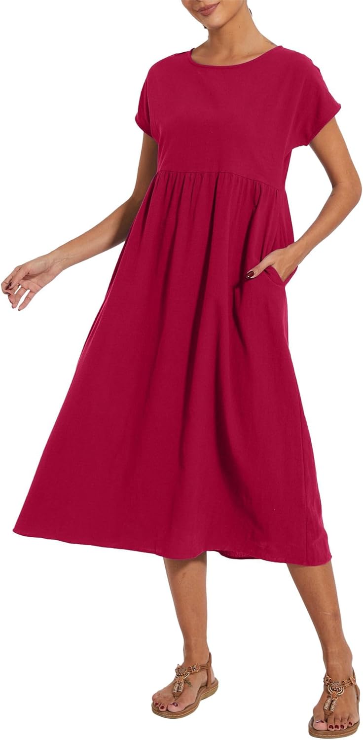 Boho Maxi Dress Floral Cap Sleeve High Waist Smocked Flowy Casual Church Summer Long Womens Tshirt Dress - Image 5