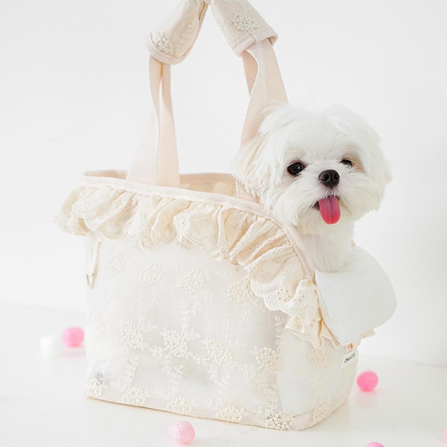 Puppy Carrier Dog Walking Torby Zwierzęta Domowe Akcesoria Dla Psów Koronkowa Mini Torba Transportowa Dla Psa Cute Chihuahua Pet Products, S