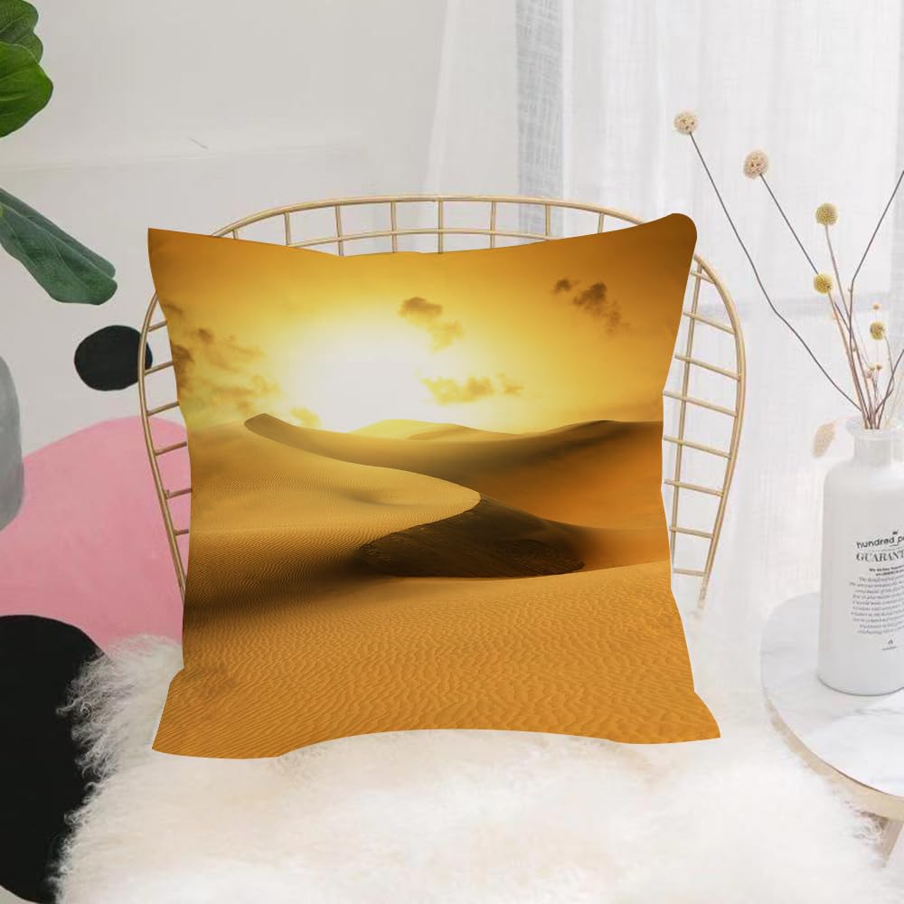 HYMSXW Cushion Cover,Throw Pillow Case Home Decorative for Living Room Bedroom Sofa Chair 20X20 Inch,Golden desert, the undulating dunes of the desert bathed in golden light, the s,Pillowcase 50X50cm