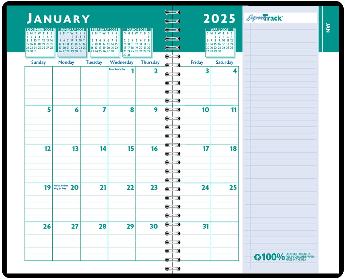 House of Doolittle Calendario settimanale e mensile 2025, con tracciato espresso, 12,7 x 20,3 cm, gennaio - gennaio (HOD29402-25)
