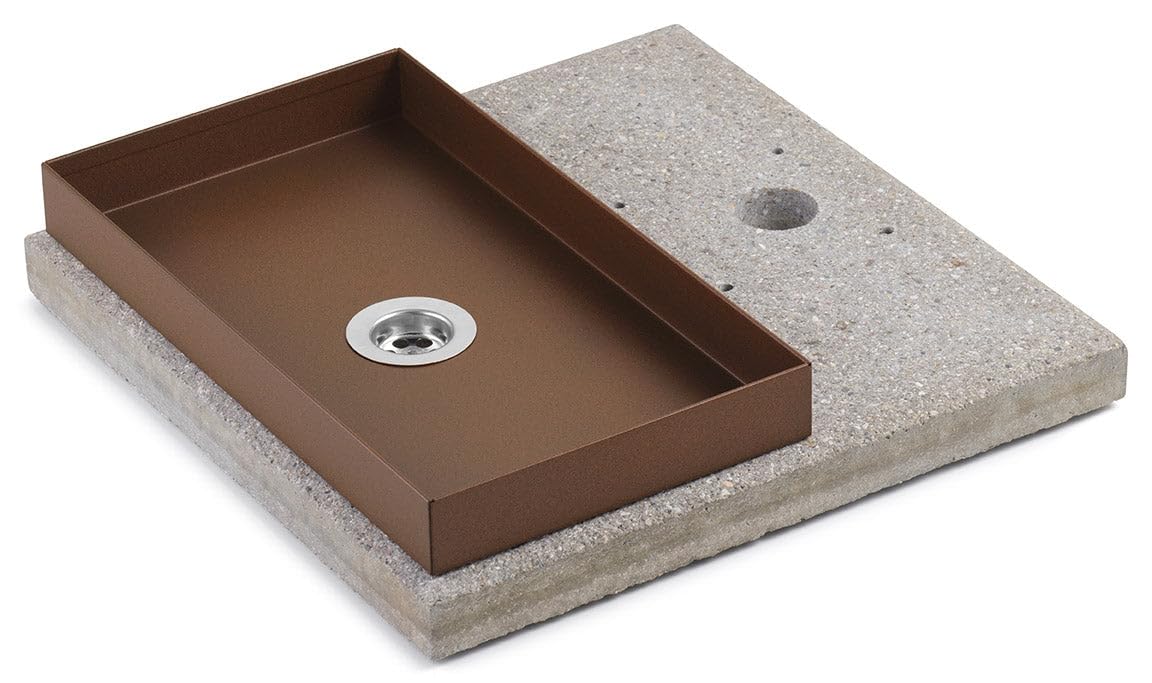 Bel-fer Boden mit Schale für Brunnen mit großem Zwinge 40 x 40 x 5 cm aus Beton 42/BSE/5 grün oder Rost (Rost)