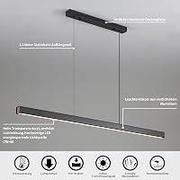 Mikeru 150 cm lineáris LED függeszték konyhaszigetre és étkezőbe, 3000K 4500K 6500K, dimmelhető 10-100 százalékban távirányító elemek nélkül 5