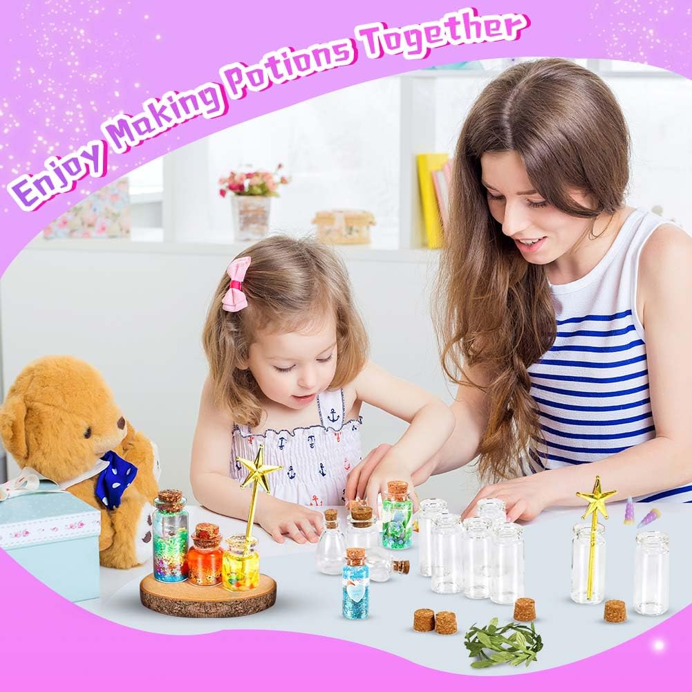 Vicloon Zestaw magicznych mikstur dla dzieci, kreatywny prezent DIY, zestawy magicznych mikstur zabawki rzemieślnicze prezenty dla dziewcząt magiczne mikstury zestaw do majsterkowania unikalne