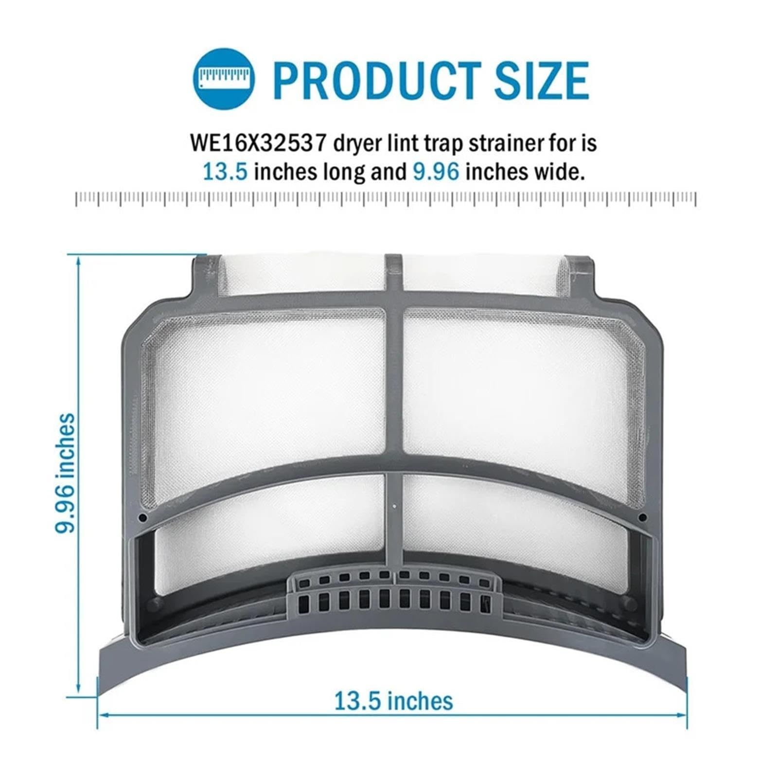 Kompatibel for GE, Trockner-Flusenfilter-Falle, passend for Trockner-Flusensieb, ersetzt WE16X32537 WE16X29597 AP72055