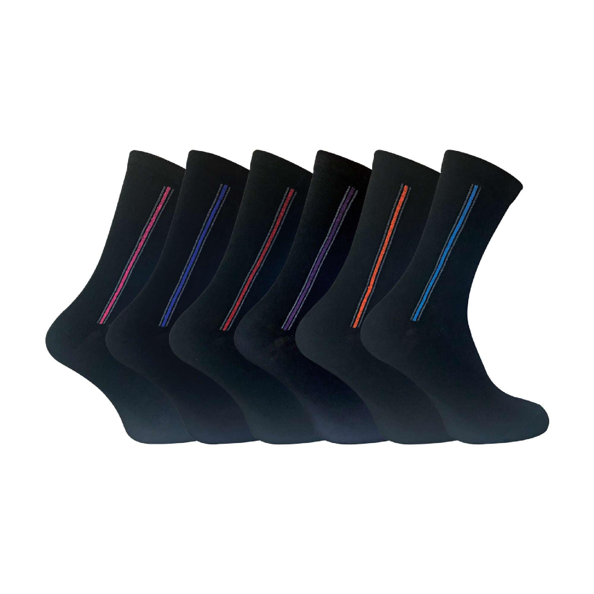 Sock Snob Men's Dee6 6 Pairs Formal Patterned Striped Argyle Coloured Dress Cotton Socks