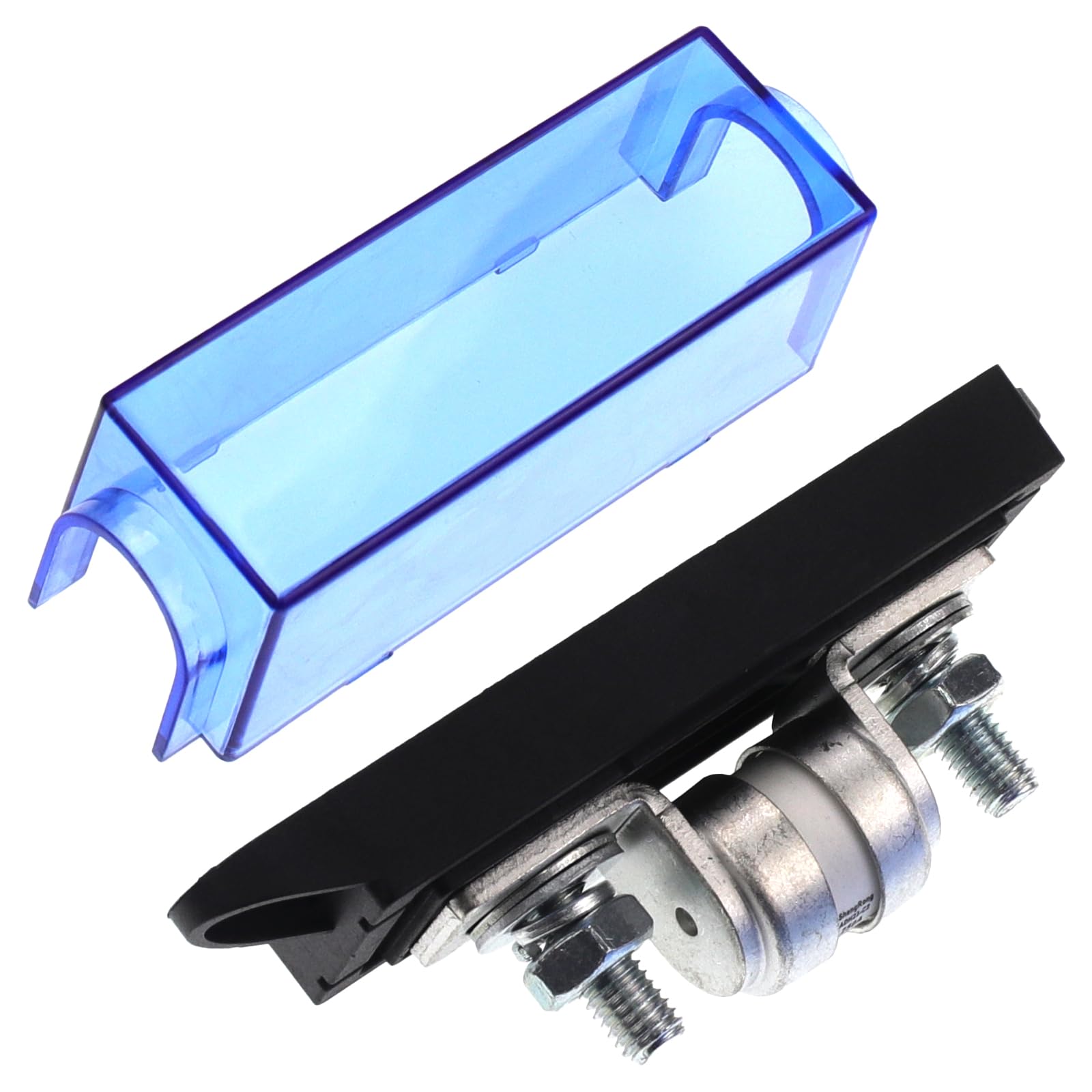 Fusible de classe T avec bloc, 250 V DC, porte-fusible de classe T avec fusible de 200 A pour onduleurs, systèmes audio de voiture - Courant d'interruption maximum 10 000 ampères