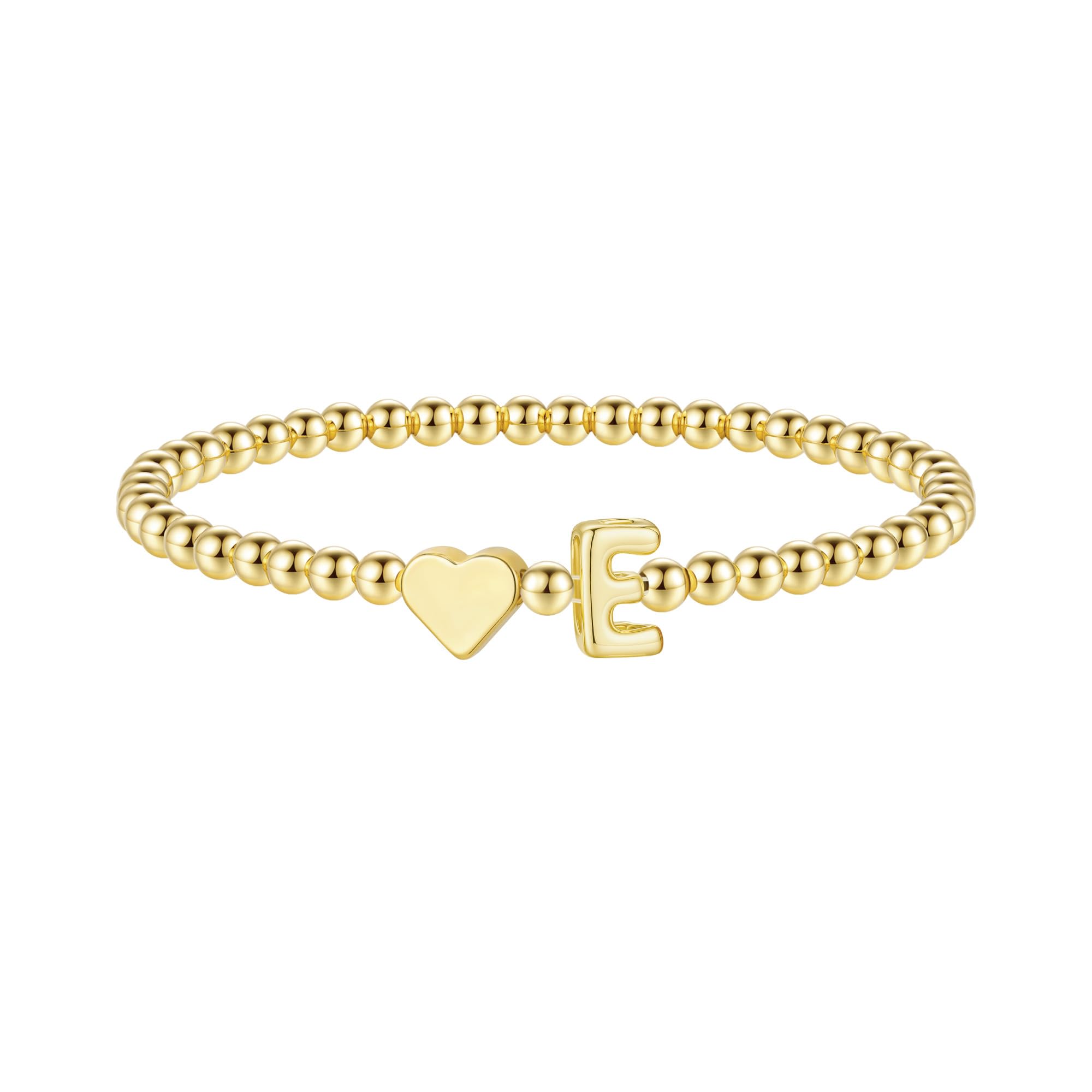 TINGN Armband Damen Gold - 14K Gold Vergoldet Herz Buchstaben Armband A-Z Perlenarmband Armbänder Personalisierte Geschenke Geburtstagsgeschenk für Frauen Mädchen Mama Freundin Geschenk Schmuck Damen