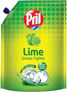 Lime Liquid Dishwash Gel - 850ml Pouch | Dish Cleaning Liquid Gel with German Technology - Active Power Molecules Leaves No Residue, Grease Cleaner For All Types of Utensils