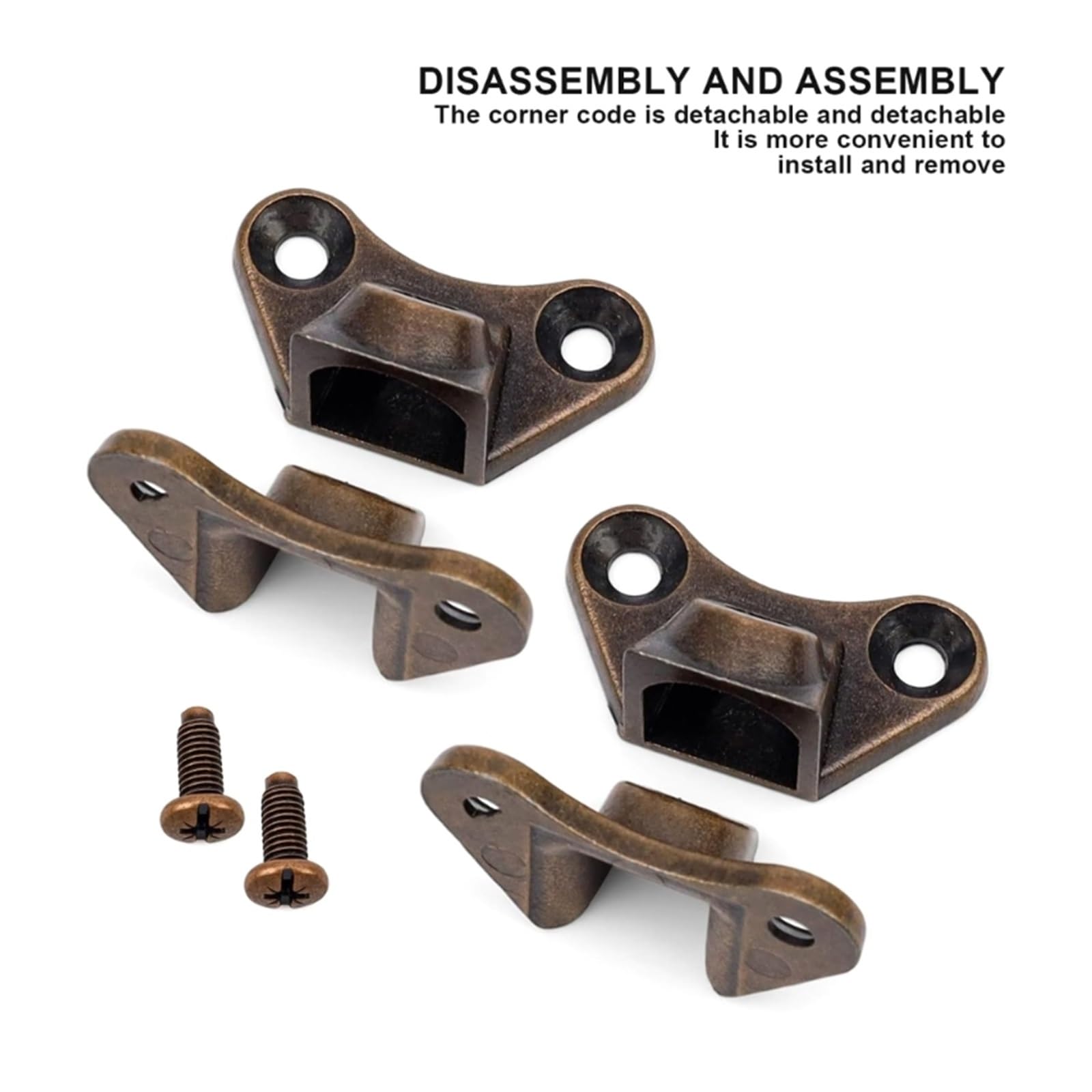 Renfort d'angle Amovible Lot de 20 supports d'angle amovibles en alliage de zinc for papillon(Bronze)