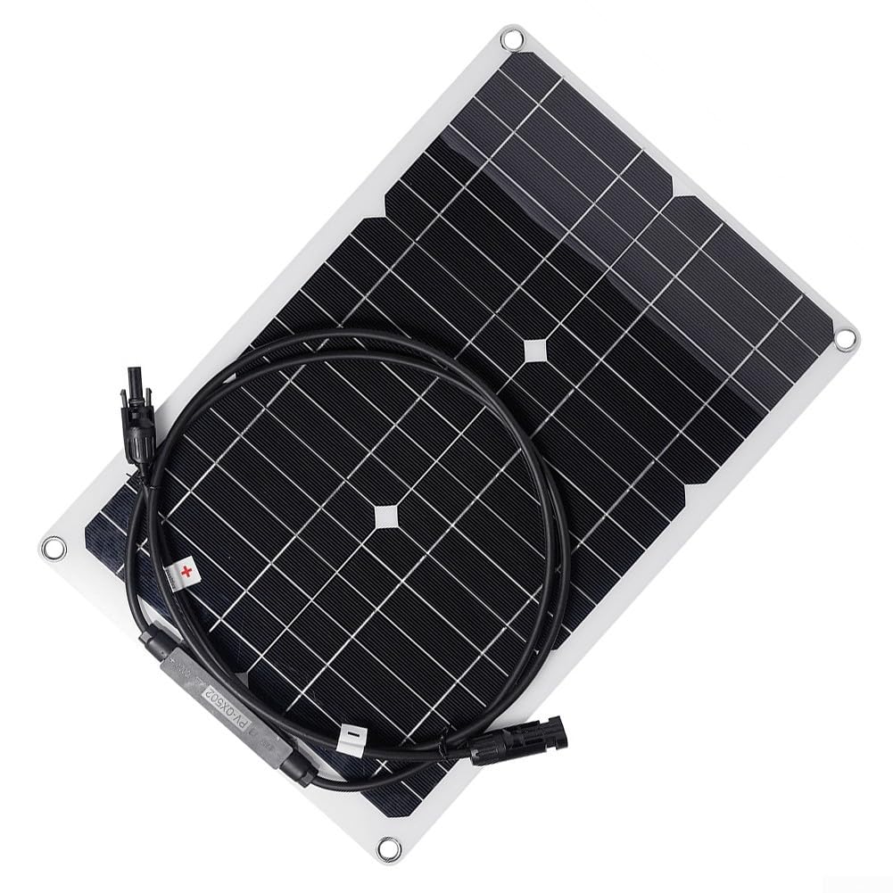 Pannello solare in silicio monocristallino, 20 W, impermeabile | Alta efficienza, rifrazione della luce grazie ai punti matriciali, per una resa ideale in condizioni di scarsa illuminazione