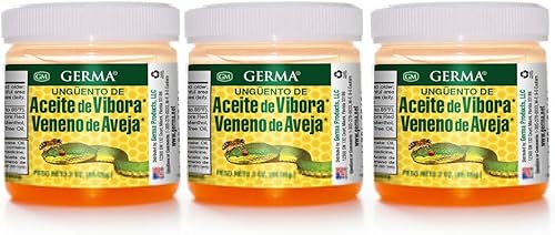 Germa Aceite de serpiente y veneno de abeja, ungüento analgésicopomada aceite de vibora y veneno de abeja, analgésico, 3 onzas, paquete de 3
