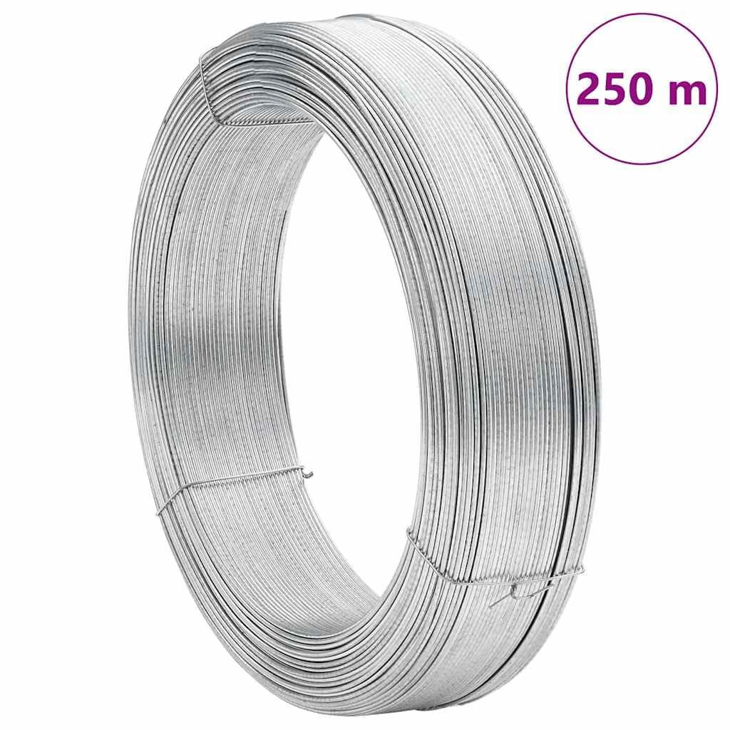 vidaXL Bindedraht Spanndraht Blumendraht Wildzaun Gartenzaun Maschendrahtzaun Zaun Draht Basteldraht Zaundraht 250m 3,8mm Stahl Silbern