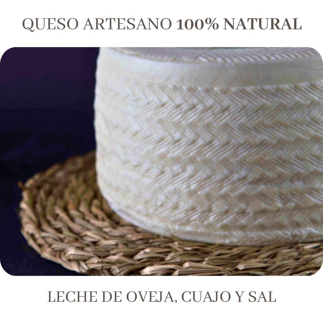 SALETA® Queso Artesano Tierno de Oveja Entero Gourmet (0,5Kg) | Sin Conservantes ni Aditivos | Queso Pasteurizado | Leche Pasteurizada de oveja, cuajo y sal