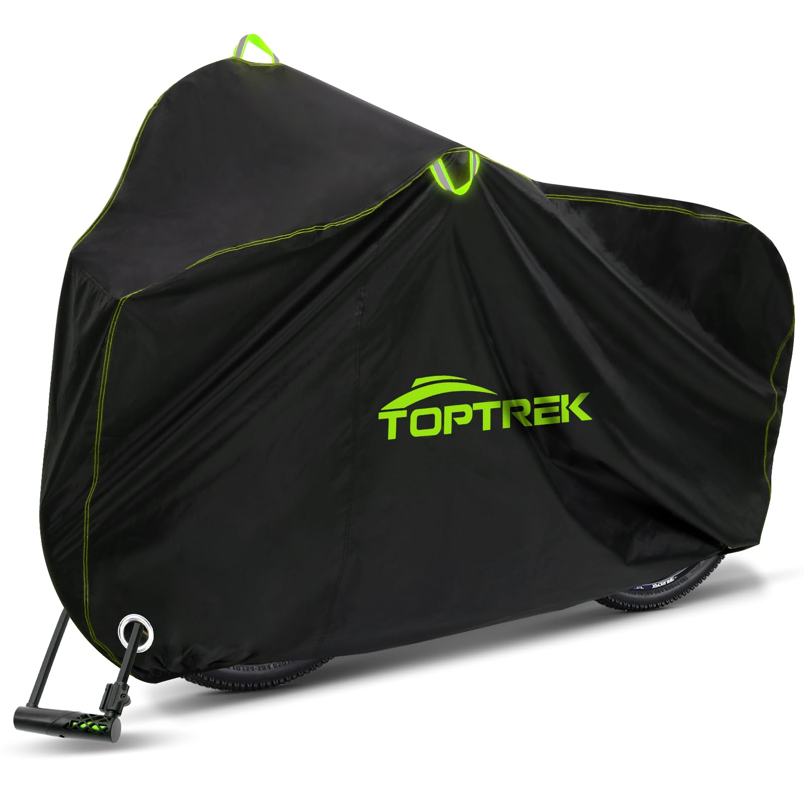 toptrek Fahrradabdeckung Wasserdicht, 210D Oxford-Gewebe Fahrradgarage Wetterfest, 200 x 110 x 70 cm Fahrradplane, Hochwertige Fahrrad Abdeckplane, Fahrradschutzhülle mit Schlossösen und Beutel