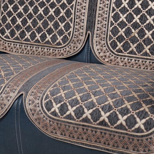 Image of Premium Chenille Woven Anti-Slip 2 Seater Sofa Cover | L-Shape Sofa Seat Protector for Living Room | Durable & Stylish Slipcover - Dark Grey
