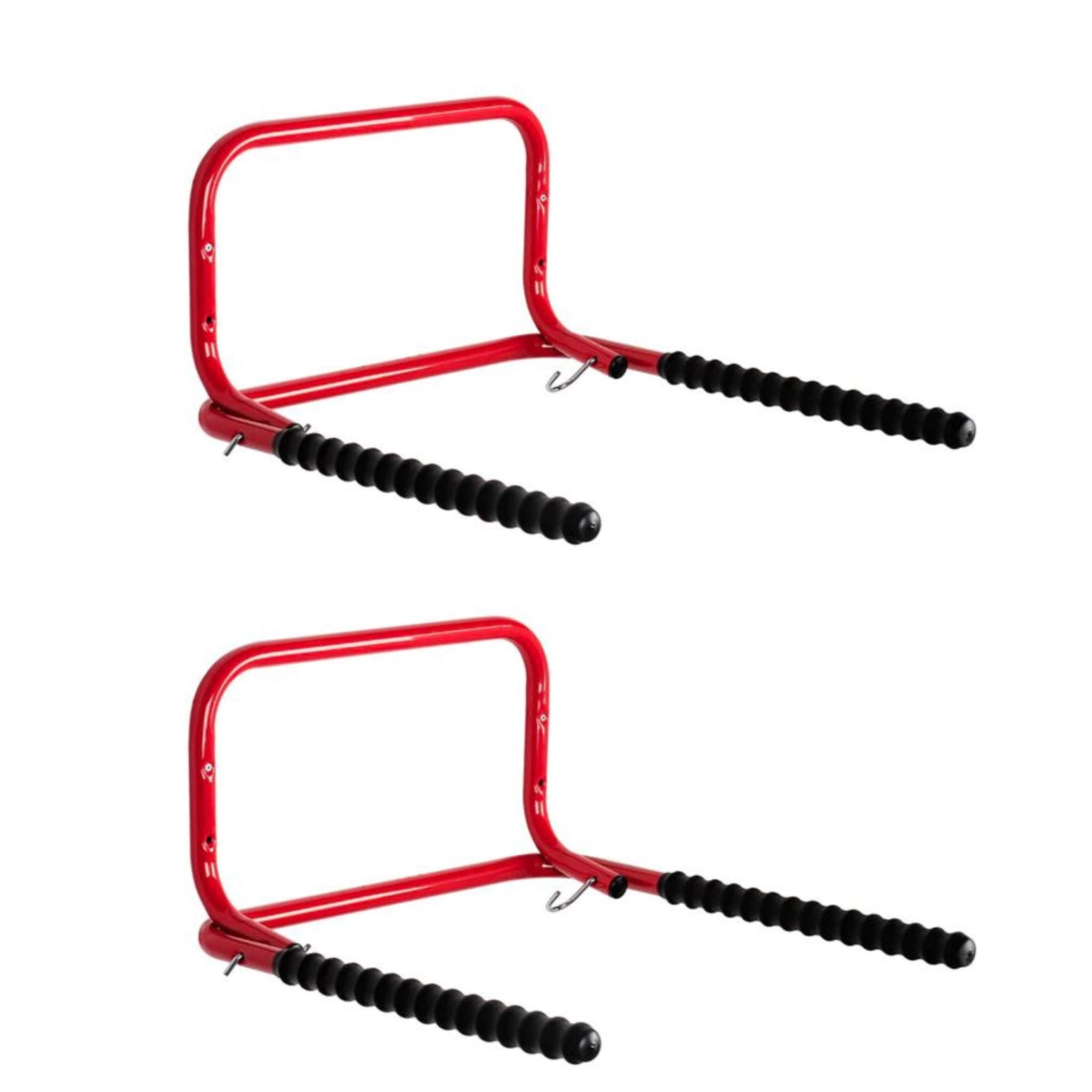 Bricoloco Soporte bicicleta de pared plegable para 2 bicicletas. Guardar y mantener las bicicletas bien ordenadas. Se pliega si no se usa. Solución de espacio para su hogar o garaje. (2 unidades)