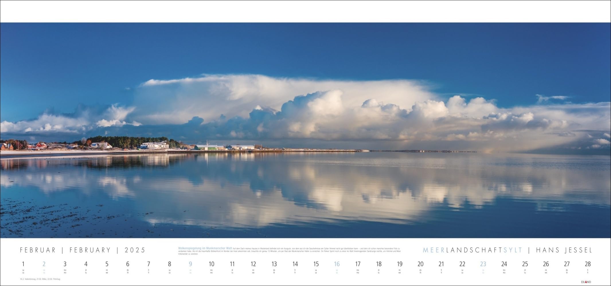 Meerlandschaft SYLT Kalender 2025 - Hans Jessel: Großer Panorama-Wandkalender mit Fotos des bekannten Künstlers Hans Jessel. Meereslandschaften eingefangen in einem XXL-Fotokalender.