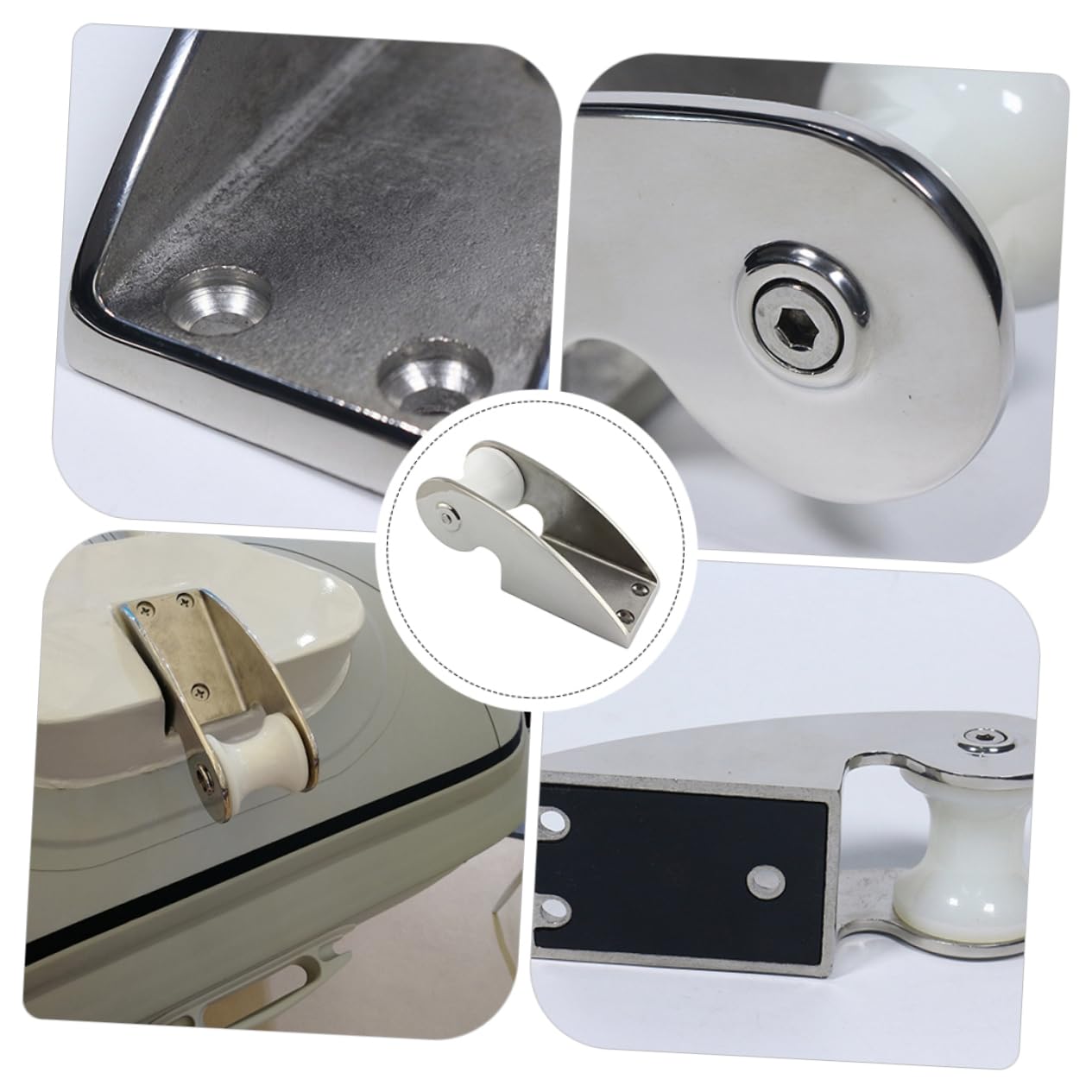 BESPORTBLE Guide-chaîne D'ancre De Proue en Acier Inoxydable 316, Rouleau en Nylon Dur, Support D'ancre 50x165 Mm, Accessoires D'amarrage Marin pour Bateaux Et Yachts