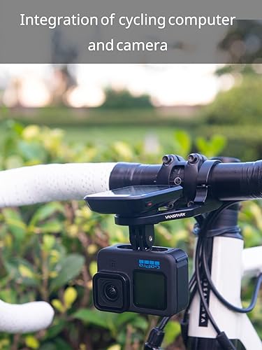 Miniatura 7 de Soporte para computadora de bicicleta, soporte de aluminio mecanizado CNC para barras de 1.252 in, compatible con GarminWahoo con cámara de acción