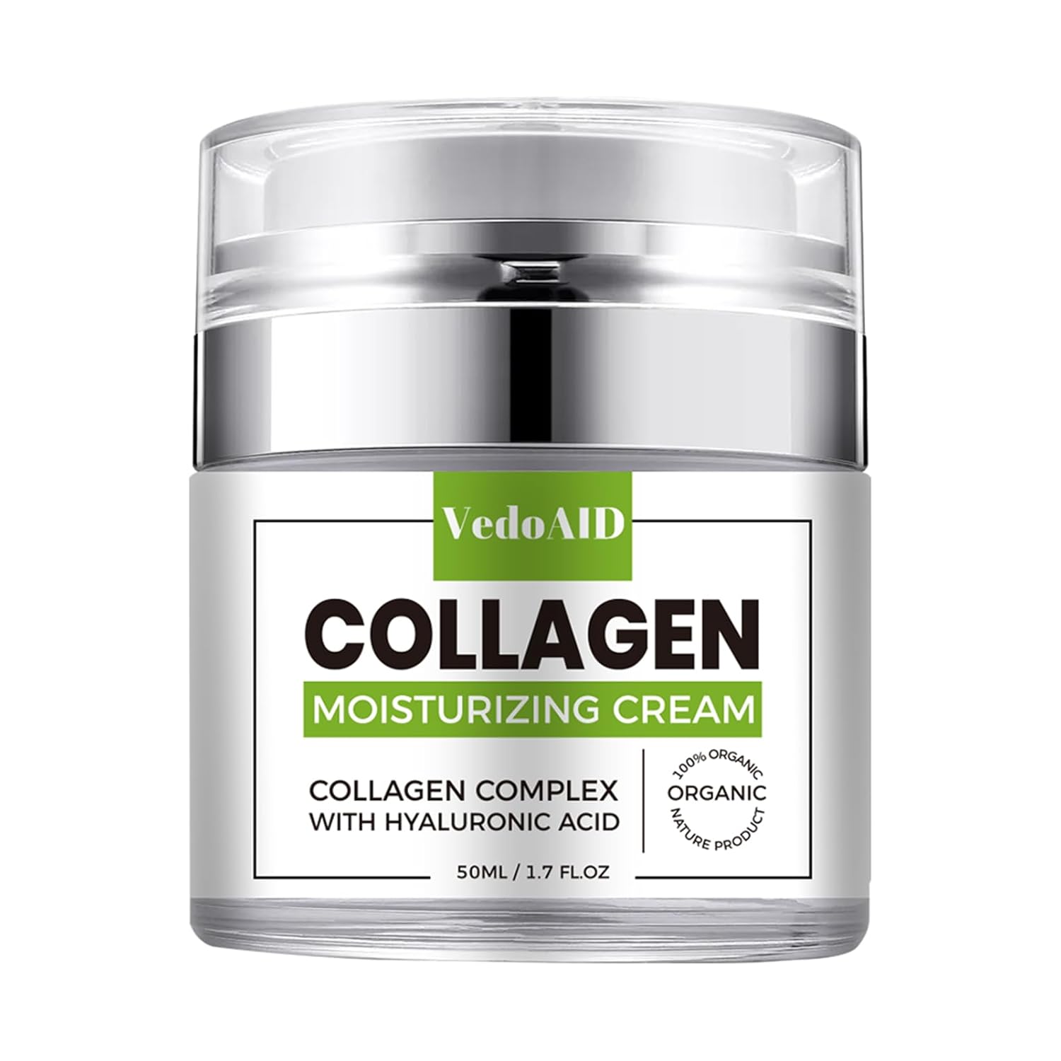 Collagen Moisturizing Cream – Anti-Aging Day & Night Cream with Hyaluronic Acid | Firms, Lifts & Hydrates | Organic Collagen Complex for Face, Neck & Décolleté – 50ml