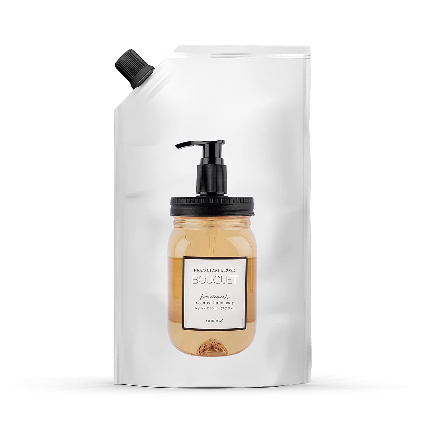 Kimirica Bouquet Foaming Liquid Hand Wash Refill Pack with Goodness of Frangipani and Rose, 100% Vegan & Paraben Free Moisturizing Hand Wash | Soft on Hands (1L) Kimirica Bouquet Foaming Liquid Hand Wash Refill Pack with Goodness of Frangipani and Rose, 100% Vegan & Paraben Free Moisturizing Hand Wash | Soft on Hands (1L)