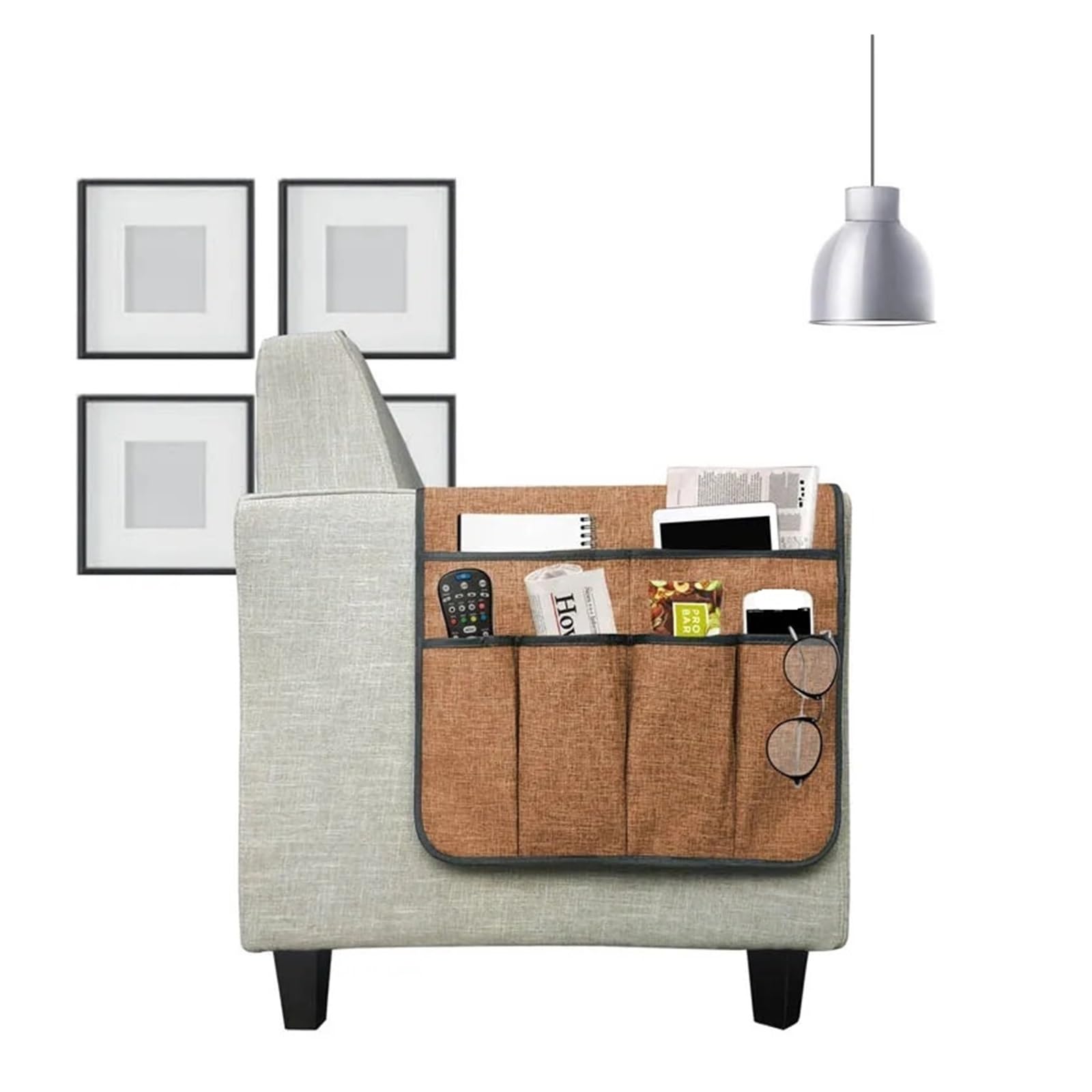 Betttasche Fernbedienung Telefon Lagerung Box Magazin Kleinigkeiten Organizer Sofa Stuhl Arm Rest Tasche Couch Kleidung Für Betten, Sofas(Beige Style B)